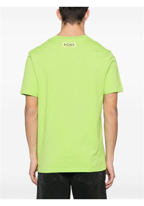 t-shirt con logo unisex verde in cotone ACNE STUDIOS | CL0265ABF